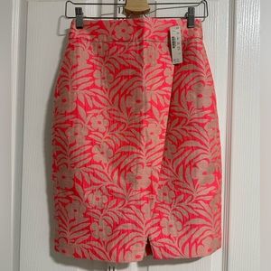 J. Crew hotpink jacquard skirt